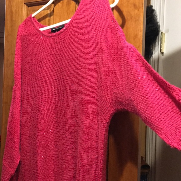 Sequin Cold-Shoulder Tunic Sweater - Picture 2 of 5